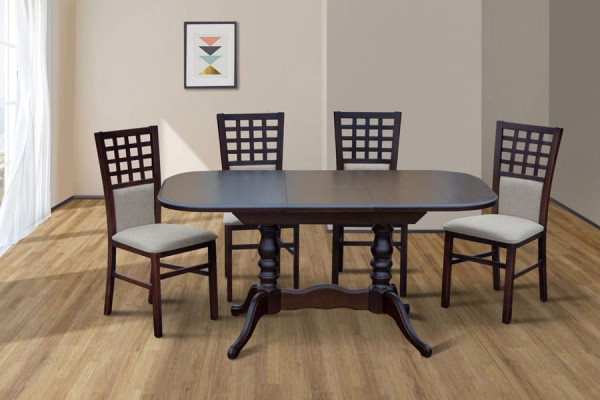 Раскладной обеденный cтол Микс-мебель Шервуд Темный орех-1