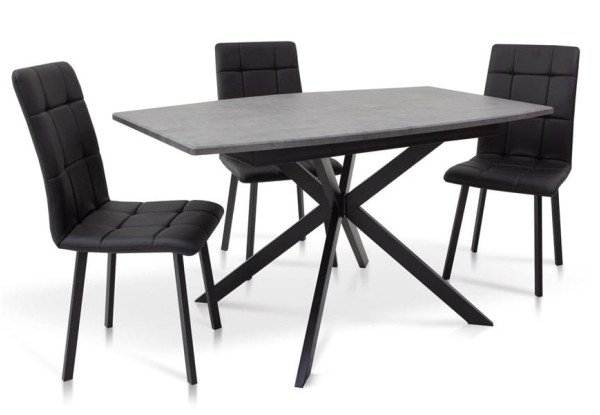 Раскладной обеденный cтол Микс-мебель Ричард Черный/Темно-серый-2