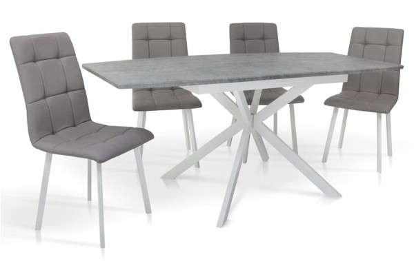 Розкладний обідній стіл Мікс-меблі Річард Білий/Сірий-2