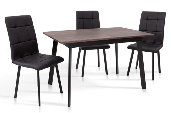 Розкладний обідній стіл Мікс-меблі Етна Чорний/Горіх-2