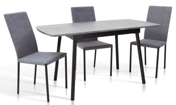 Раскладной обеденный cтол Микс-мебель Соло Черный/Темно-серый-1