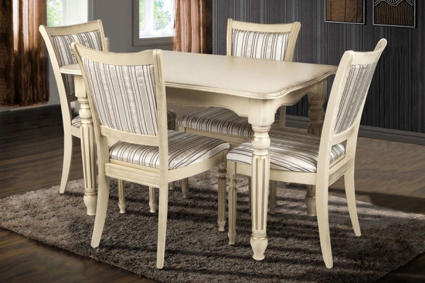 Раскладной обеденный cтол Микс-мебель Венеция Слоновая кость-1