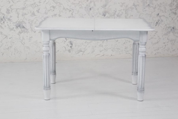 Розкладний обідній стіл Мікс-меблі Венеція Білий/Патина срібло-2