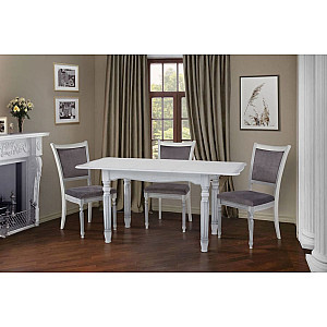 Раскладной обеденный cтол Микс-мебель Венеция Белый/Патина серебро