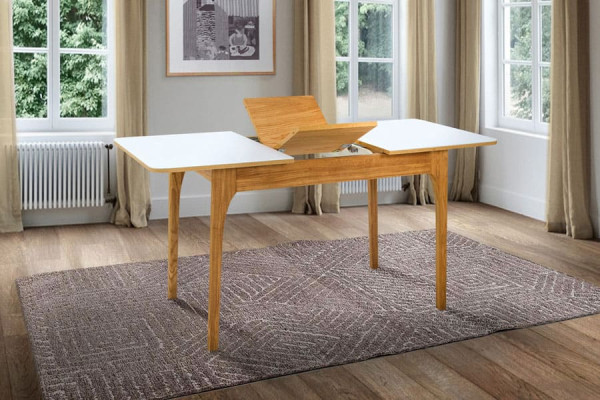 Розкладний обідній стіл Мікс-меблі Фієста Горіх/Білий-4