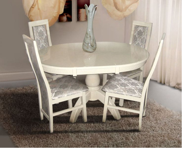 Раскладной обеденный cтол Микс-мебель Престиж Слоновая кость-0