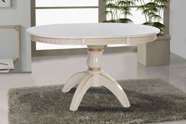 Раскладной обеденный cтол Микс-мебель Престиж Слоновая кость/патина-0