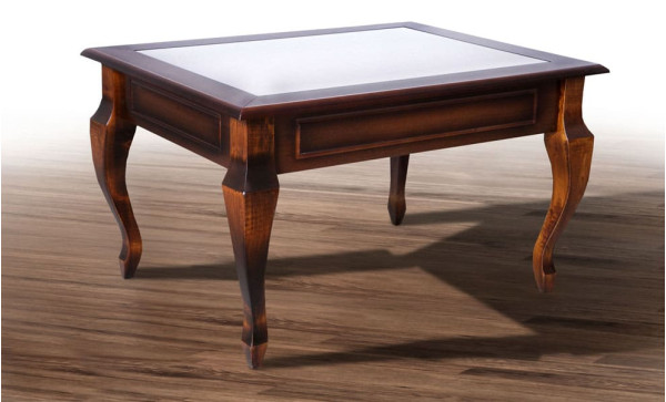 Журнальный cтол Микс-мебель Вега Темный орех со стеклом-0