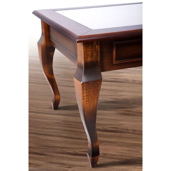 Журнальный cтол Микс-мебель Вега Темный орех со стеклом-1