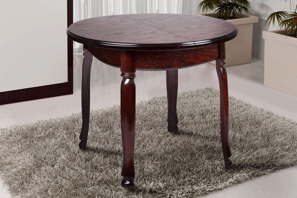 Раскладной обеденный cтол Микс-мебель Гаити круглый Каштан-0