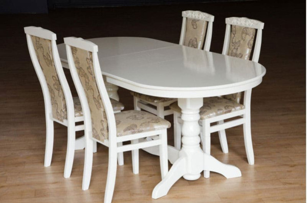 Раскладной обеденный cтол Микс-мебель Говерла-2 Слоновая кость-1