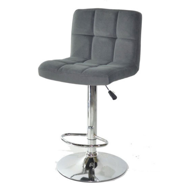 Барний стілець Onder Mebli Arno BAR CH-BASE Сірий B-1004 Оксамит-1
