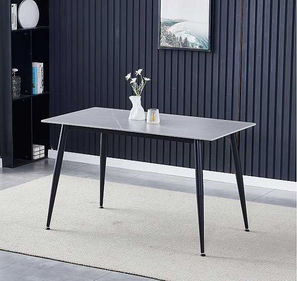 Обеденный керамический стол Onder Mebli Almer Серый матовый 130х70 см-0