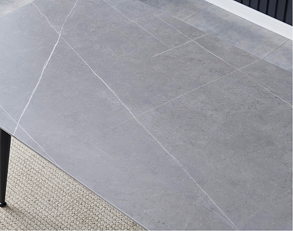 Обеденный керамический стол Onder Mebli Almer Серый матовый 130х70 см-2