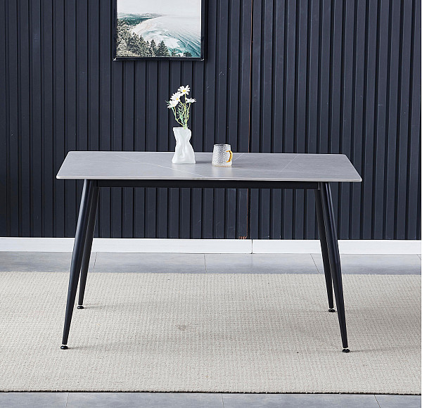 Обеденный керамический стол Onder Mebli Almer Серый матовый 130х70 см-1