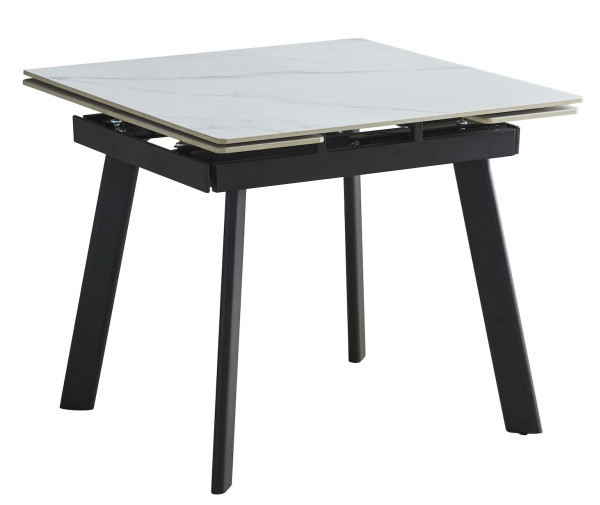 Керамічний стіл розкладний обідній Onder Mebli Praga Білий глянець-1