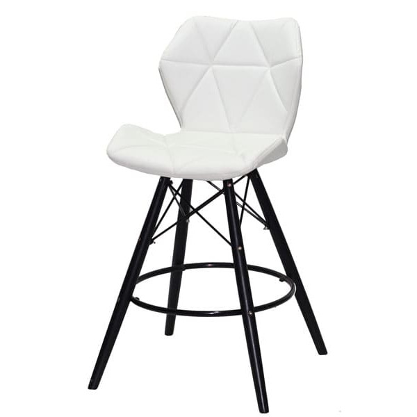 Напівбарний стілець Onder Mebli Greg BAR 65 - BK Білий Екошкіра-1