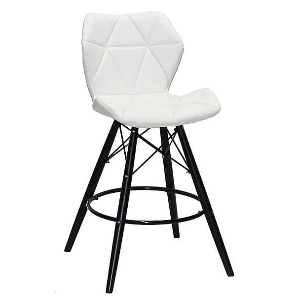 Напівбарний стілець Onder Mebli Greg BAR 65 - BK Білий Екошкіра-0