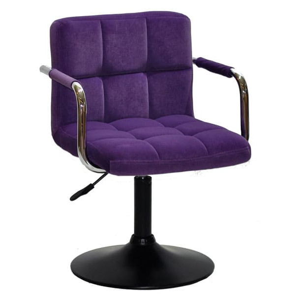 Стілець Onder Mebli Arno-Arm BK-BASE Пурпур B-1013 Оксамит-0