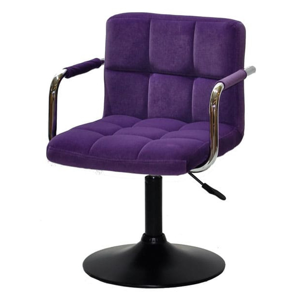 Стілець Onder Mebli Arno-Arm BK-BASE Пурпур B-1013 Оксамит-1