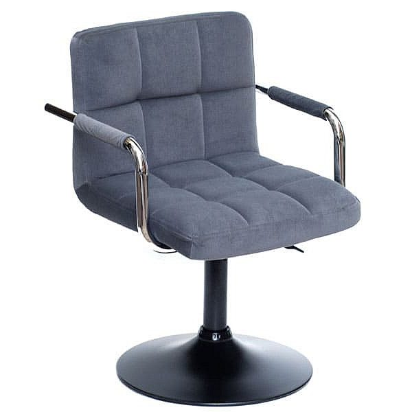 Стул Onder Mebli Arno-Arm BK-BASE Серый B-1004 Бархат-0