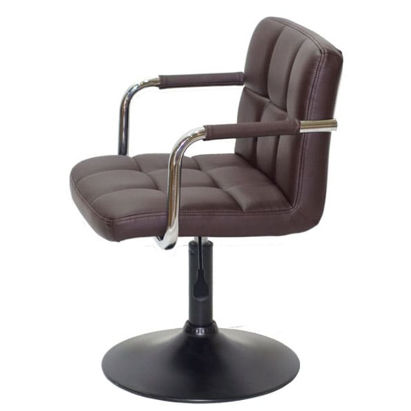 Стілець Onder Mebli Arno-Arm BK-BASE Темно-коричневий 1015 Екошкіра-3