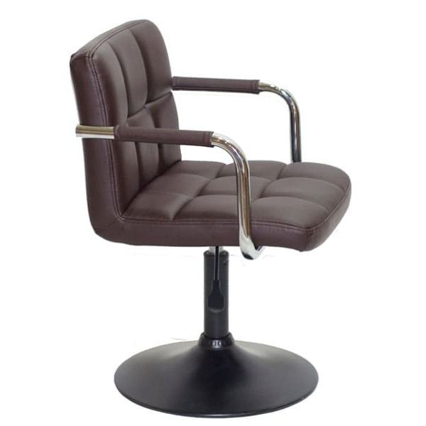 Стілець Onder Mebli Arno-Arm BK-BASE Темно-коричневий 1015 Екошкіра-2