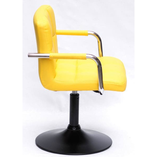 Стілець Onder Mebli Arno-Arm BK-BASE Жовтий 1006 Екошкіра-3