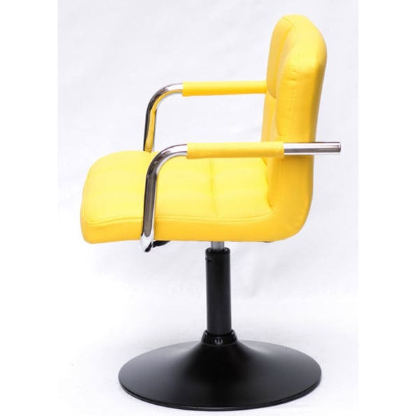 Стілець Onder Mebli Arno-Arm BK-BASE Жовтий 1006 Екошкіра-2