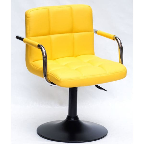 Стілець Onder Mebli Arno-Arm BK-BASE Жовтий 1006 Екошкіра-0