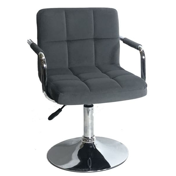 Стілець Onder Mebli Arno-Arm CH-BASE Сірий B-1004 Оксамит-0