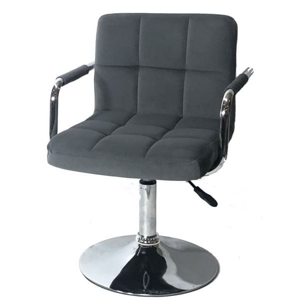 Стілець Onder Mebli Arno-Arm CH-BASE Сірий B-1004 Оксамит-1