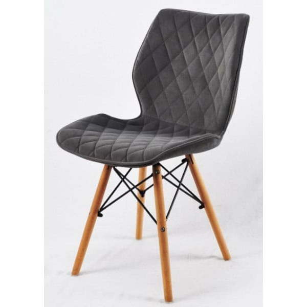 Стілець Onder Mebli Nolan Сірий B-1004 Оксамит-1