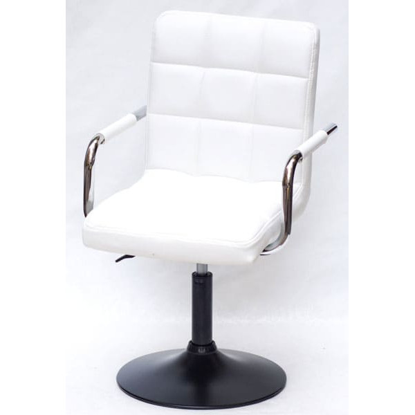 Стілець Onder Mebli Augusto-Arm BK-BASE Білий Екошкіра-1