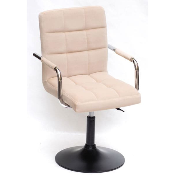Стілець Onder Mebli Augusto-Arm BK-BASE Бежевий B-1005 Оксамит-0