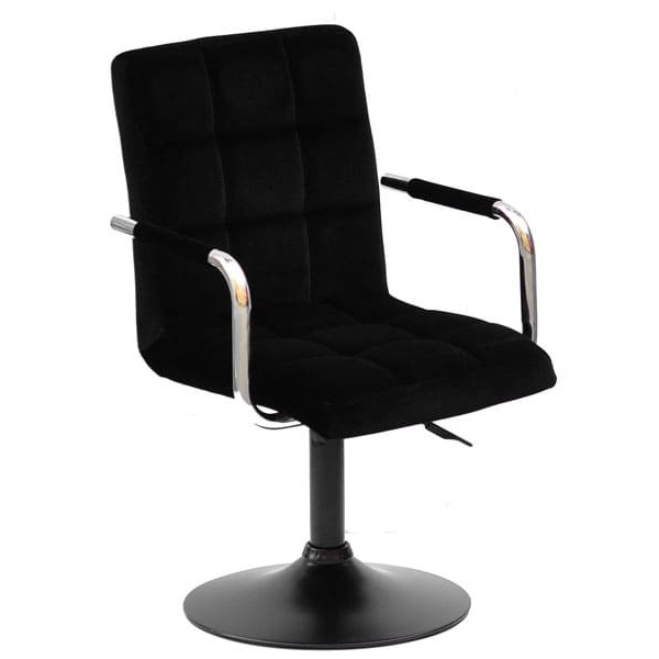 Стілець Onder Mebli Augusto-Arm BK-BASE Чорний B-1011 Оксамит-0