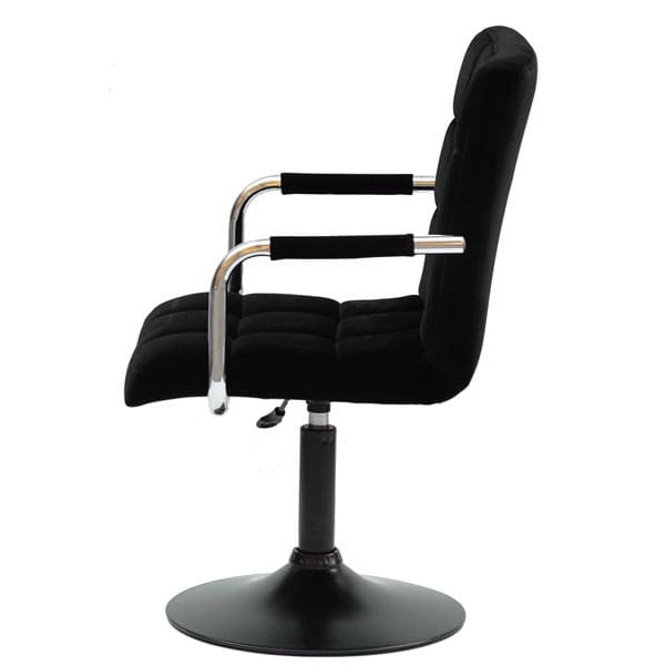 Стілець Onder Mebli Augusto-Arm BK-BASE Чорний B-1011 Оксамит-2