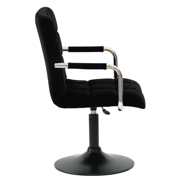 Стілець Onder Mebli Augusto-Arm BK-BASE Чорний B-1011 Оксамит-3