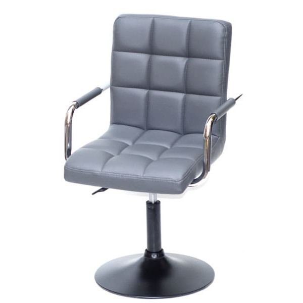 Стул Onder Mebli Augusto-Arm BK-BASE Серый 1001 Экокожа-1