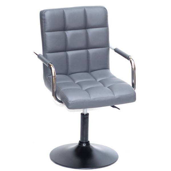Стул Onder Mebli Augusto-Arm BK-BASE Серый 1001 Экокожа-0