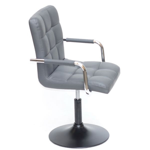 Стул Onder Mebli Augusto-Arm BK-BASE Серый 1001 Экокожа-2