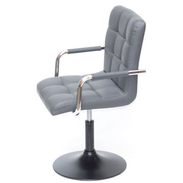 Стул Onder Mebli Augusto-Arm BK-BASE Серый 1001 Экокожа-3