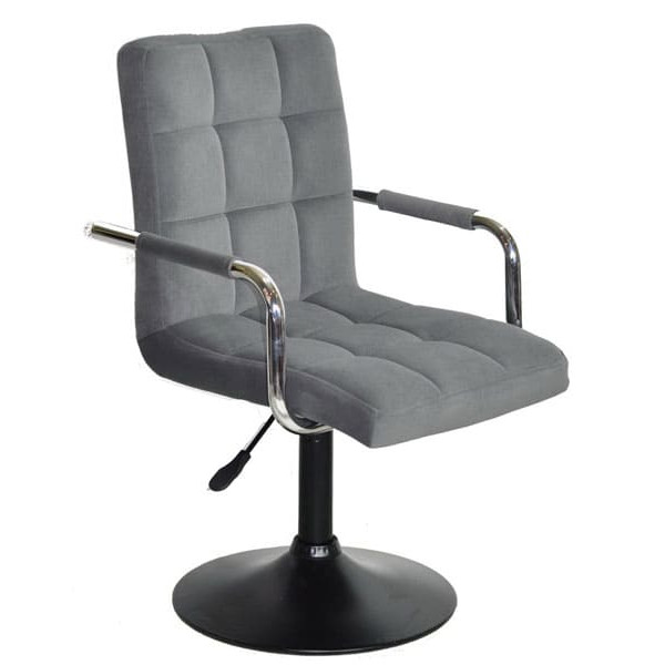 Стул Onder Mebli Augusto-Arm BK-BASE Серый B-1004 Бархат-0