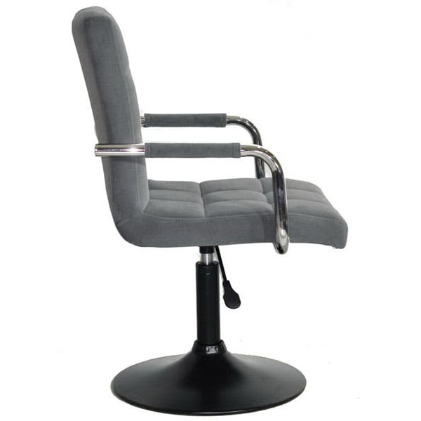 Стул Onder Mebli Augusto-Arm BK-BASE Серый B-1004 Бархат-2