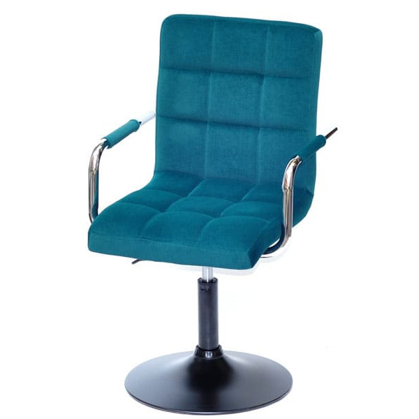Стілець Onder Mebli Augusto-Arm BK-BASE Зелений B-1003 Оксамит-1