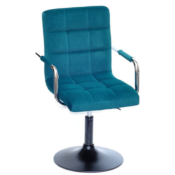 Стілець Onder Mebli Augusto-Arm BK-BASE Зелений B-1003 Оксамит-0