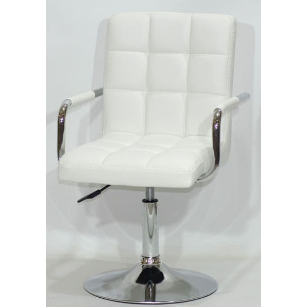 Стілець Onder Mebli Augusto-Arm CH-BASE Білий Екошкіра-1