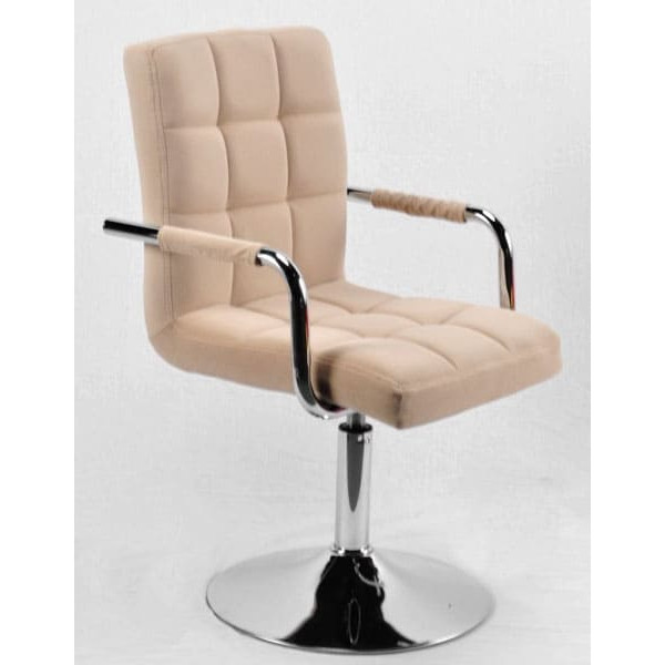 Стул Onder Mebli Augusto-Arm CH-BASE Бежевый B-1005 Бархат-4