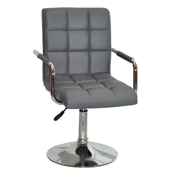 Стул Onder Mebli Augusto-Arm CH-BASE Серый 1001 Экокожа-0