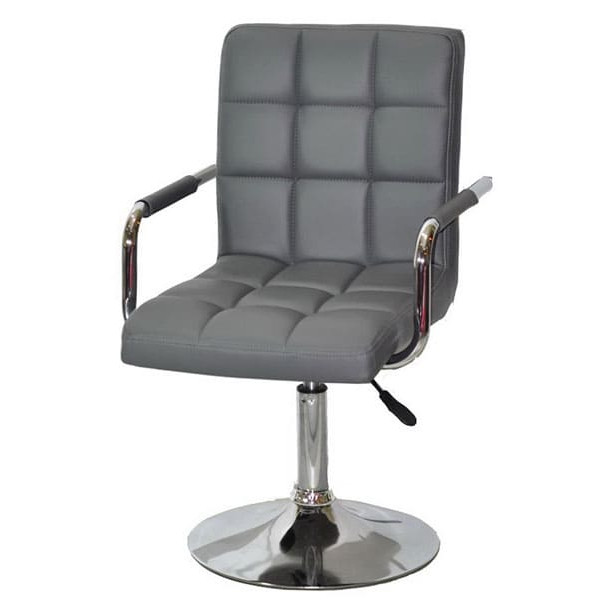 Стул Onder Mebli Augusto-Arm CH-BASE Серый 1001 Экокожа-1